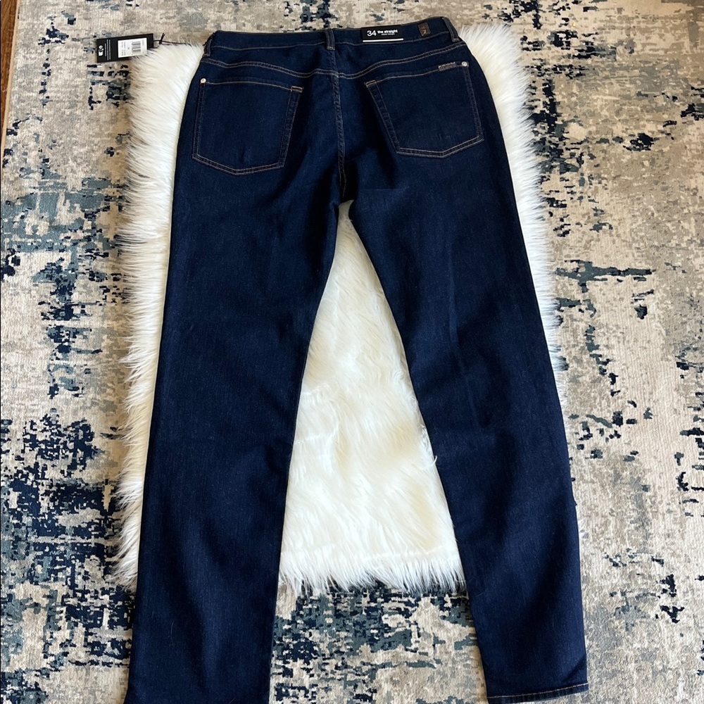 🆕 7 For All Mankind Jeans Men’s The Straight Classic Dark Wash Size 34x32 - Picture 4 of 11